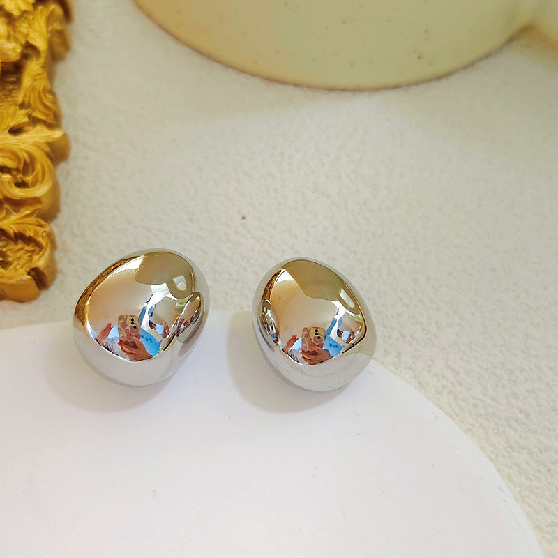Ebony Sculptural Oval Studs