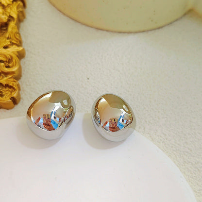 Ebony Sculptural Oval Studs