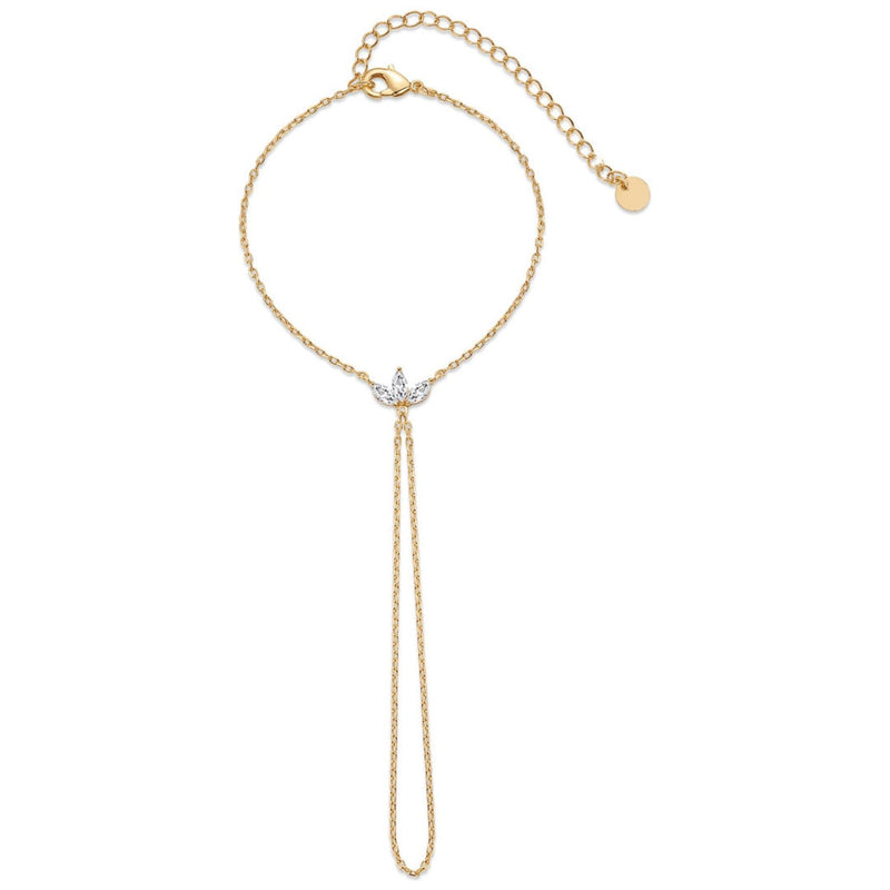 Elliette Gold Plated Finger Chain Bracelet