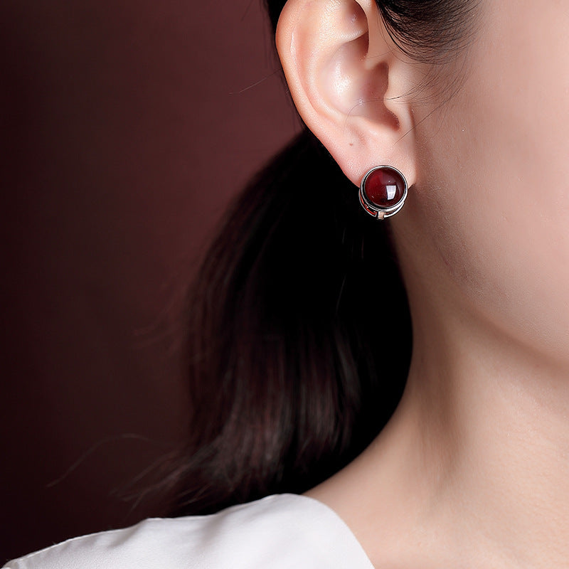 Heidi Garnet Stud Earrings