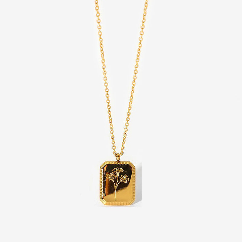 Briel Birth Flower Pendant Necklace