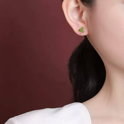 Talia Jade Clover Stud Earrings