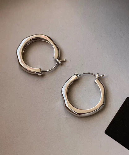 Original Design Silk Metal Hoop Earrings
