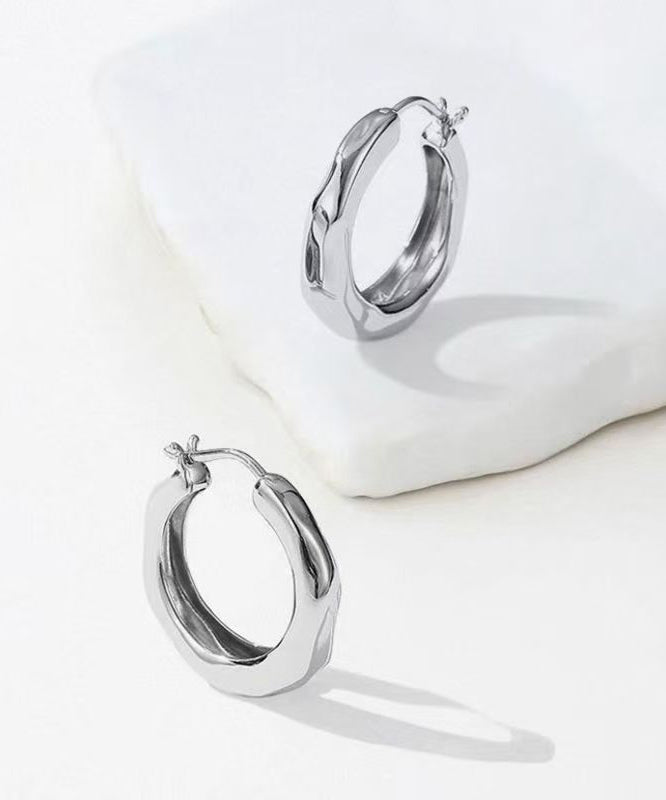 Original Design Silk Metal Hoop Earrings