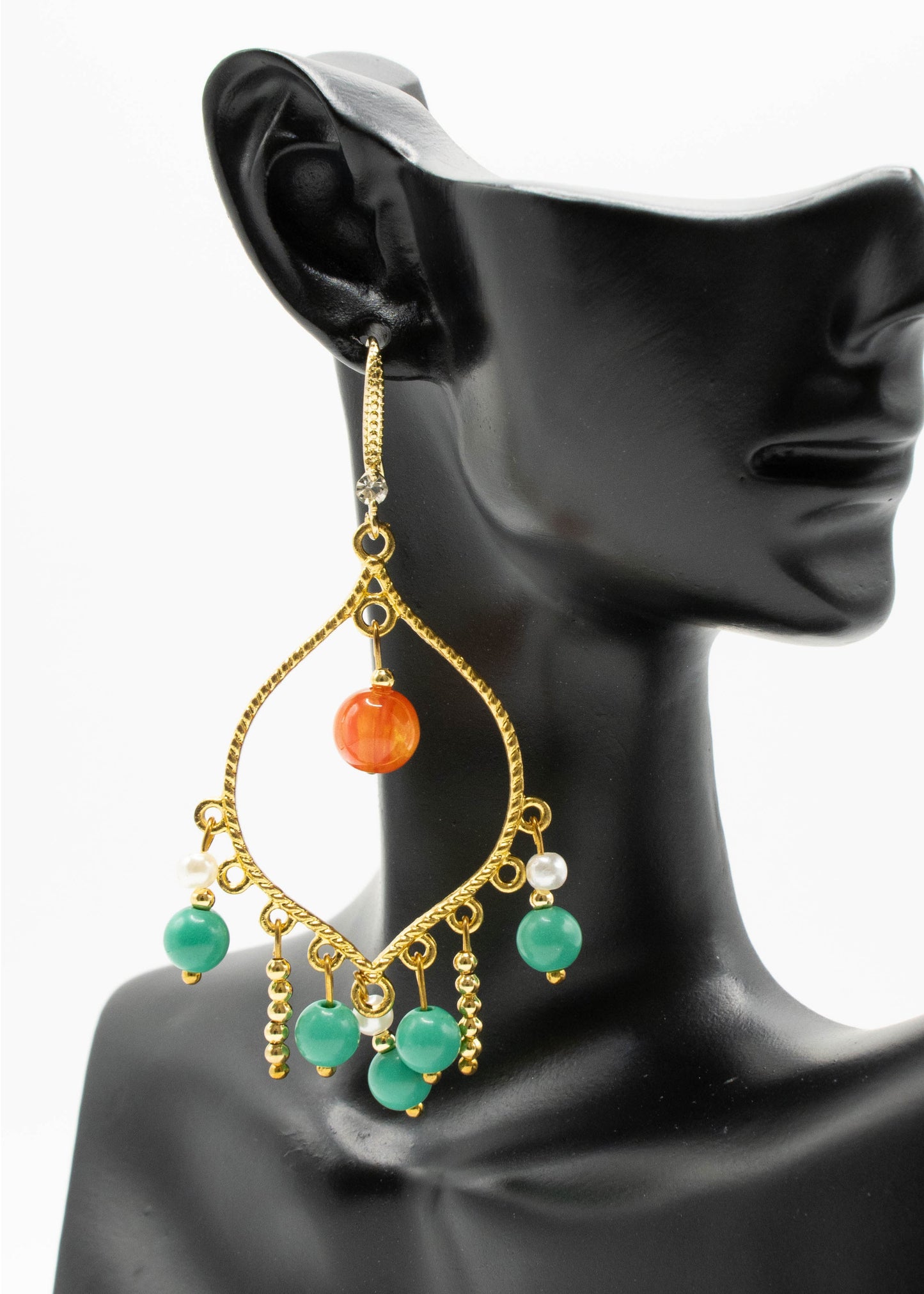 Original Design Tasseled Turquoise Drop Earrings