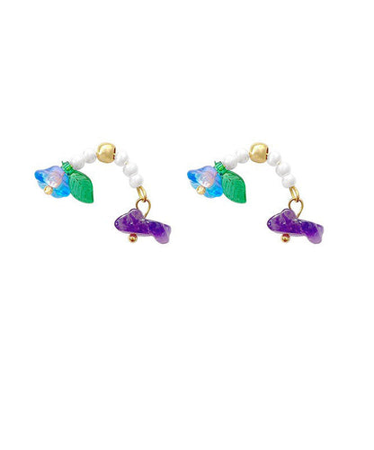 Oversize Multicolour Acrylic Alloy Pearl Crystal Stud Earrings