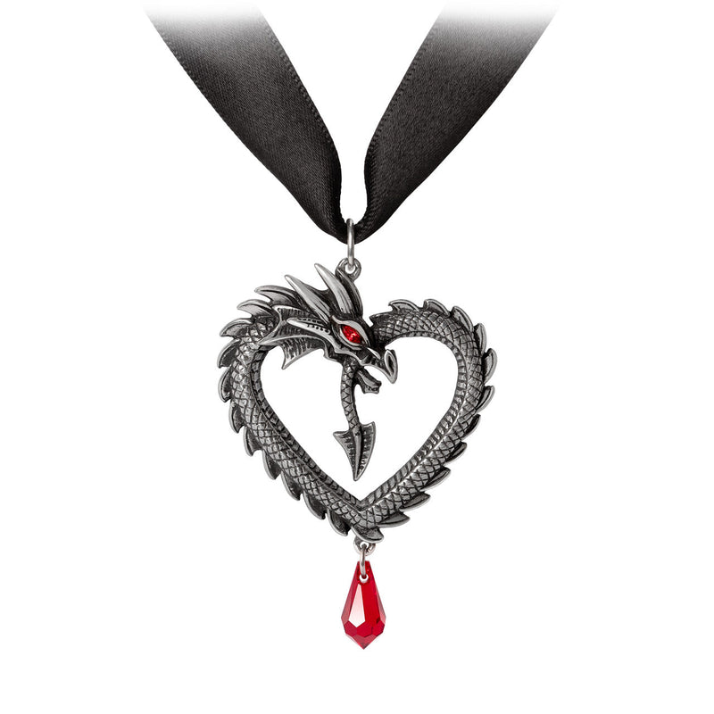Vouivre Dragon Heart Crystal Pendant Necklace by Alchemy Gothic