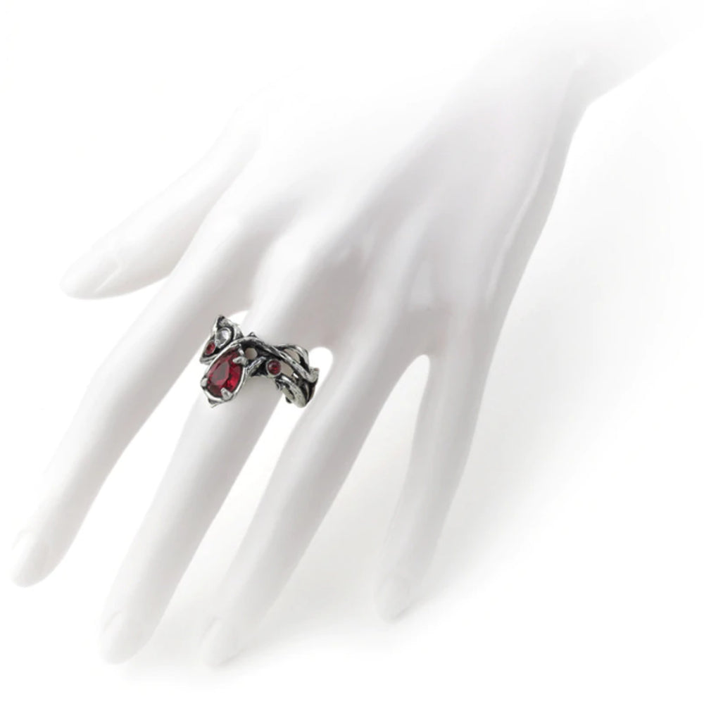 Passion Red Crystal Ring by Alchemy Gothic