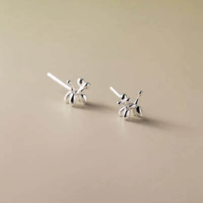 Sterling Silver Balloon Dog Earrings