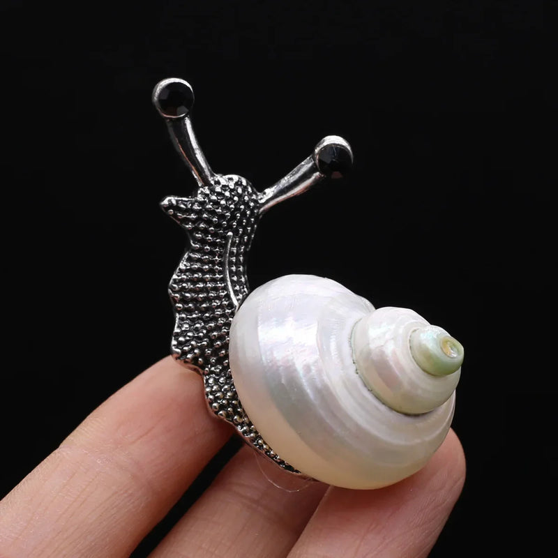 Sea Snail & Conch Shell Brooch