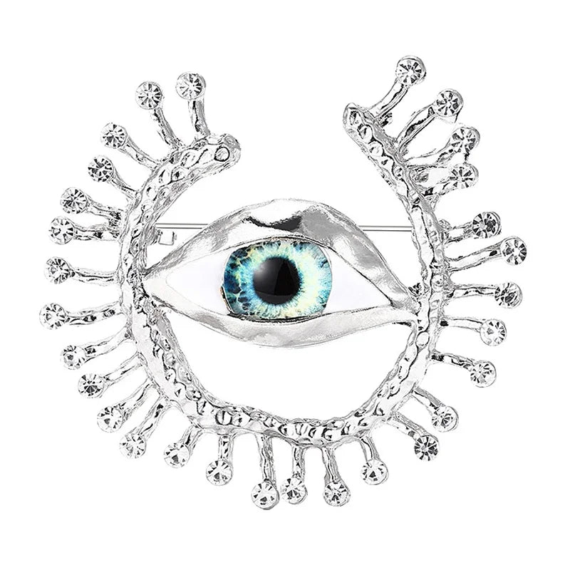 Rhinestone Eye Brooch
