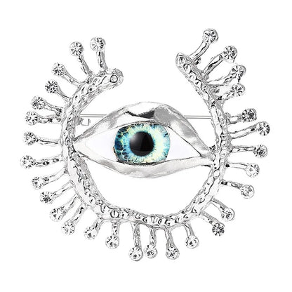 Rhinestone Eye Brooch