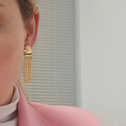 14k Gold Plated Eagle Tassel Earrings