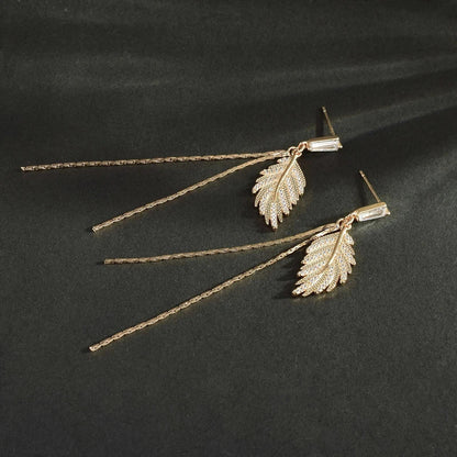 Gold Leaf Dangle Earrings