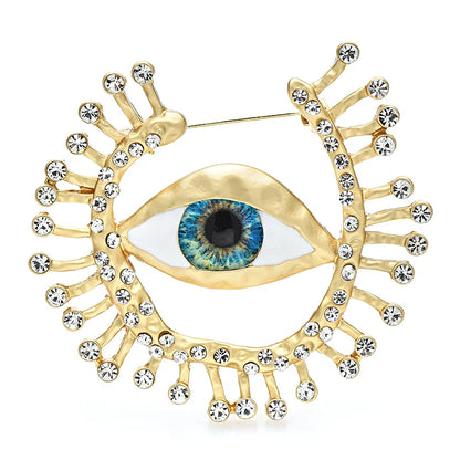 Rhinestone Eye Brooch