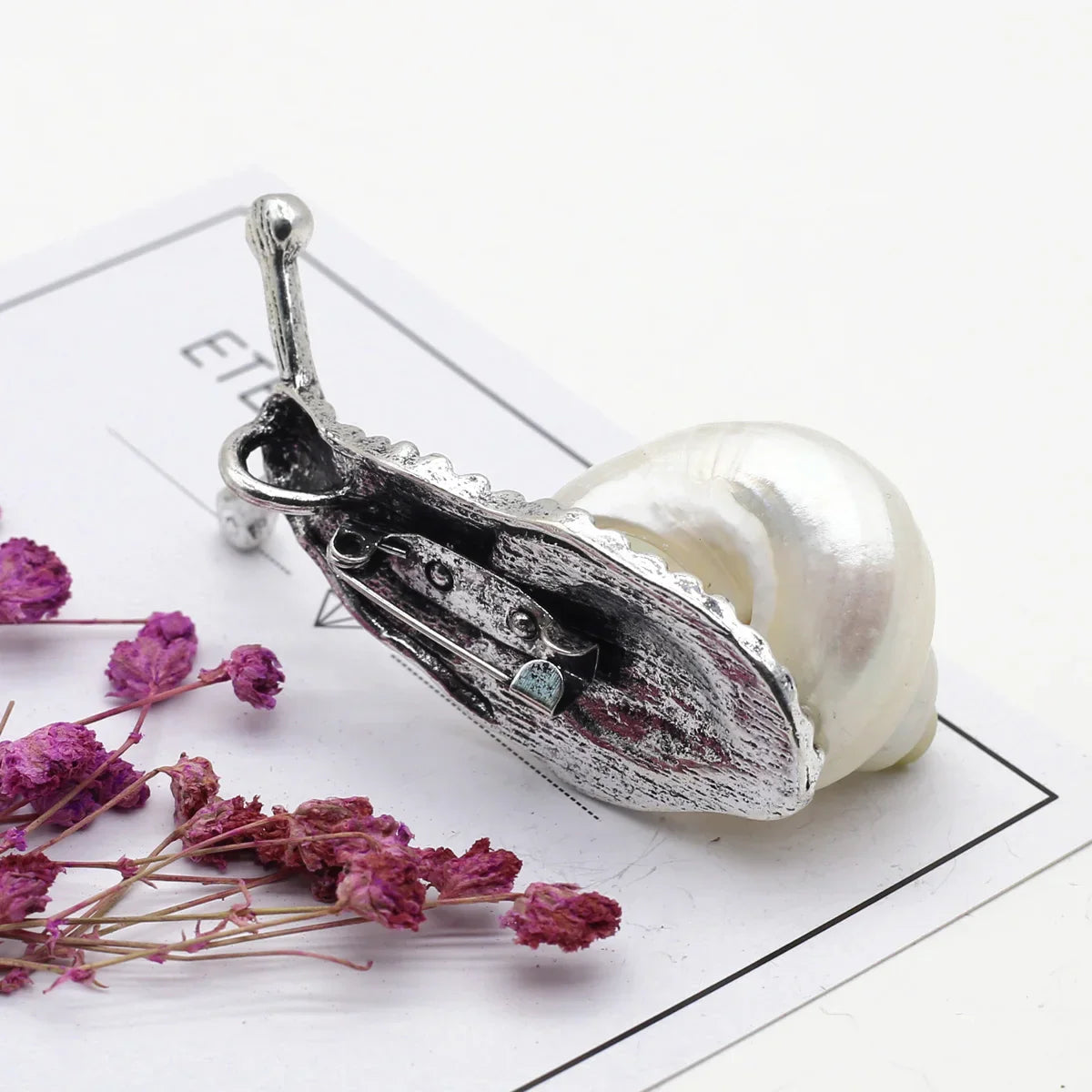 Sea Snail & Conch Shell Brooch
