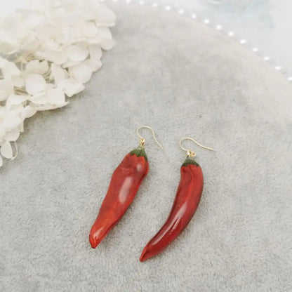 Unique Epoxy Resin Fruit Earrings Summer Natural Orange Chip Earrings Lemon Earrings Statement Jewelry Strawberry Earrings