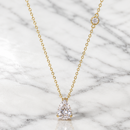 "meredith" Lab Pear Shaped Necklace