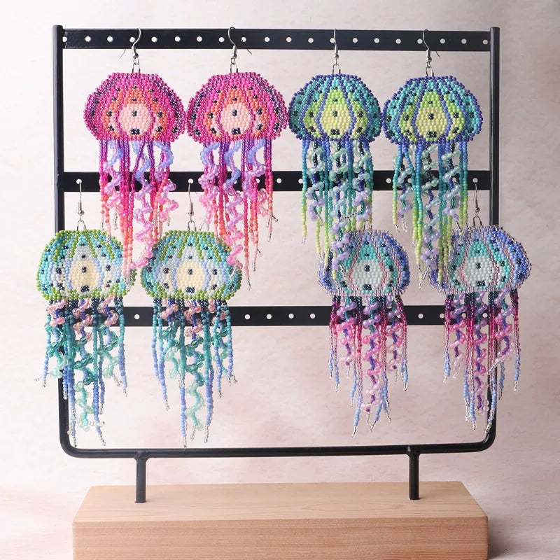 Jellyfish Rice Bead Earrings