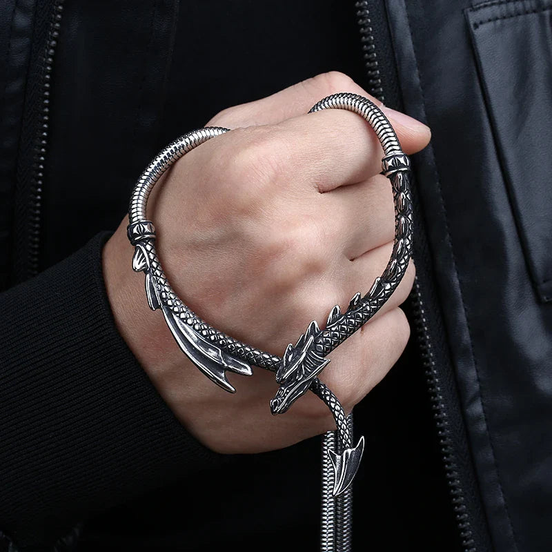Steel 3d Dragon Necklace