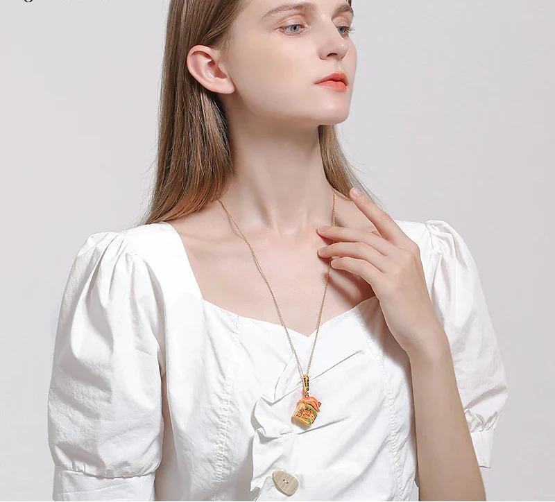 Rabbit & Mushroom House Necklace