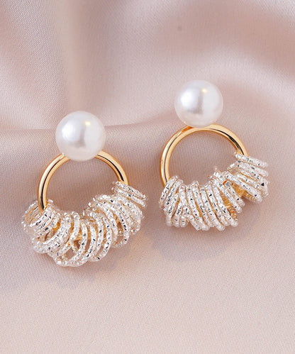 Stylish Gold Copper Alloy Zircon Chain Stud Earrings
