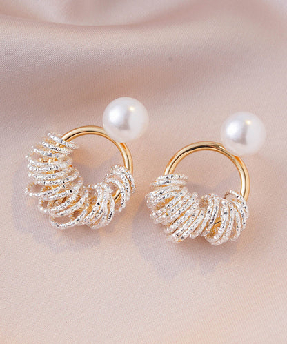 Stylish Gold Copper Alloy Zircon Chain Stud Earrings