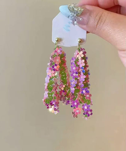 Stylish Rainbow Acrylic Sequins Tassel Drop Earrings