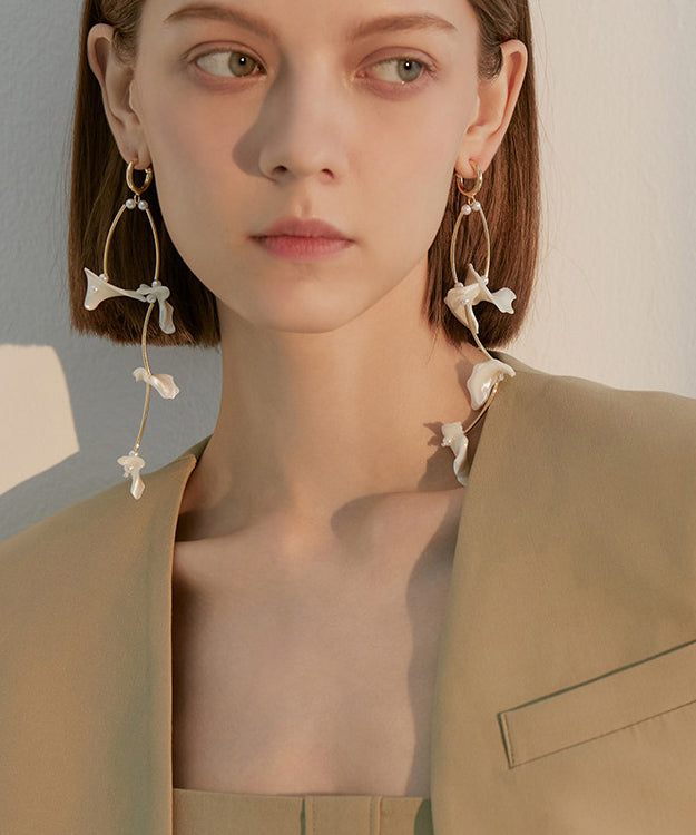 Stylish Shell Tasseled Metal Drop Earrings
