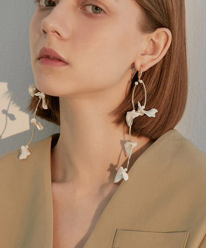 Stylish Shell Tasseled Metal Drop Earrings
