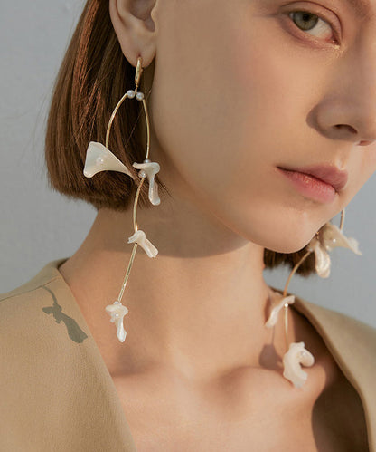 Stylish Shell Tasseled Metal Drop Earrings
