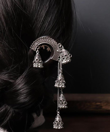 Black Wooden Bell Tassel Hairpin