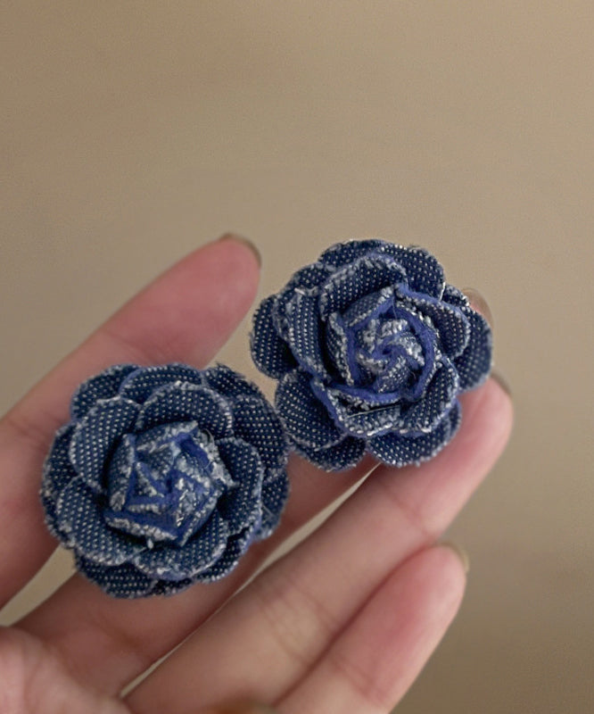 Denim Blue Sterling Silver Stud Earrings