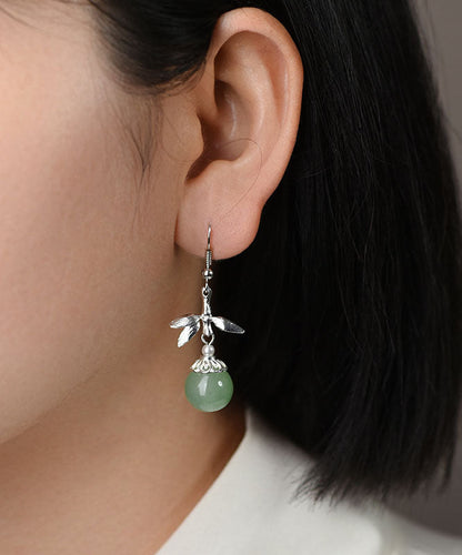 Silk Sterling Silver Coloured Glaze Pearl Bamboo Joint Drop Earrings