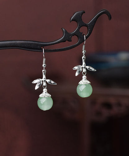 Silk Sterling Silver Coloured Glaze Pearl Bamboo Joint Drop Earrings