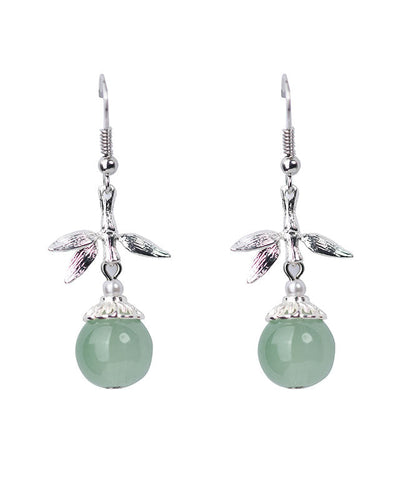 Silk Sterling Silver Coloured Glaze Pearl Bamboo Joint Drop Earrings