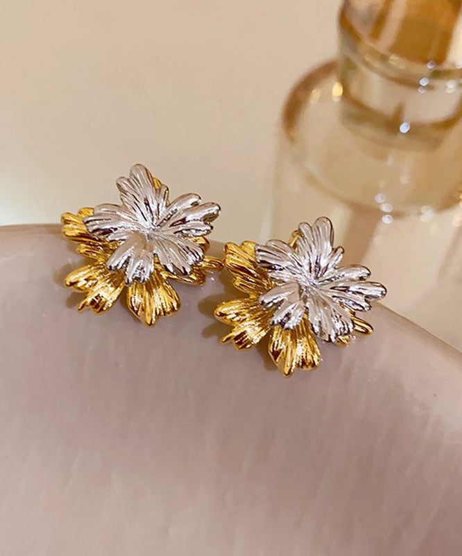 Vogue Colorblock Copper Silver Plated Stud Earrings