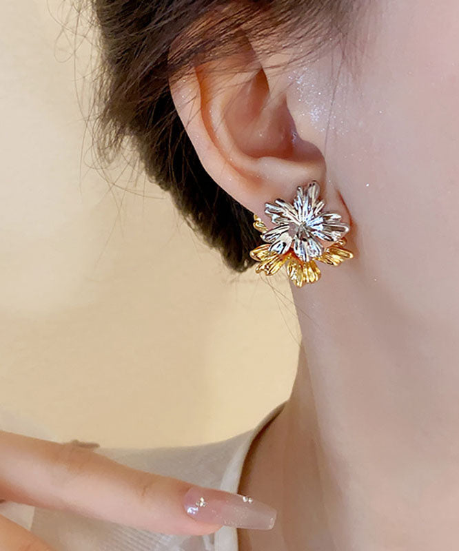 Vogue Colorblock Copper Silver Plated Stud Earrings