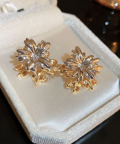 Vogue Colorblock Copper Silver Plated Stud Earrings