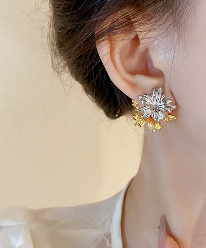 Vogue Colorblock Copper Silver Plated Stud Earrings