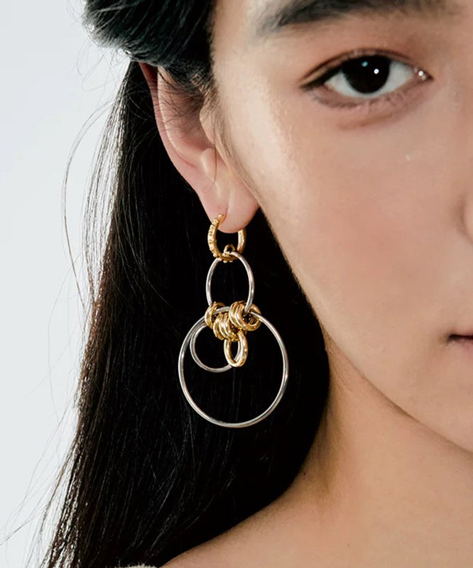 New Sterling Silver Asymmetrical Hoop Earrings