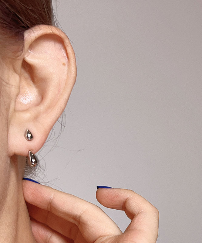 Sterling Silver Water Drop Stud Earrings