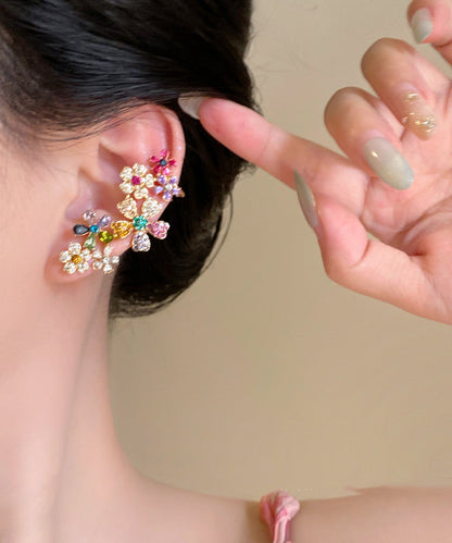 Rainbow Copper Alloy Zircon Crystal Stud Earrings
