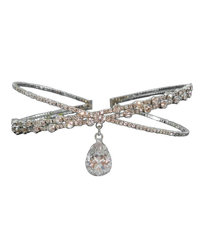 Silvery Sparkling Zircon Choker