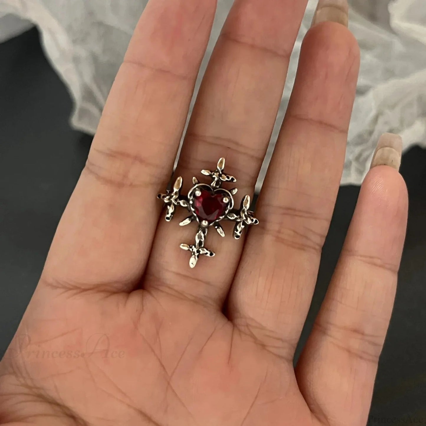 Dark Crystal Ebony Spider Ring