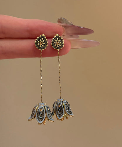 Gold Sterling Silver Overgild Tassel Drop Earrings