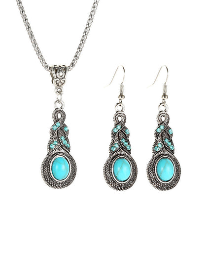 Turquoise Drop Earrings and Necklace
