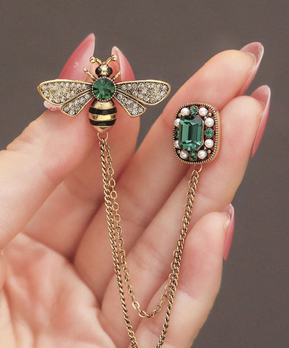 Copper Overgild Zircon Bee Tassel Brooches