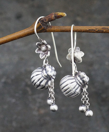 Silk Sterling Silver Pocket Tassel Drop Earrings