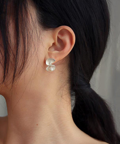 Unique Copper Pearl Fan-shaped Stud Earrings